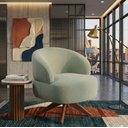Ver imagem 2 de Poltrona Decorativa Chair Bouclé Verde Sálvia Premium Giratória Sala Dekorien