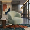 Ver imagem 2 de Poltrona Decorativa Chair Bouclé Verde Sálvia Premium Giratória Sala Dekorien