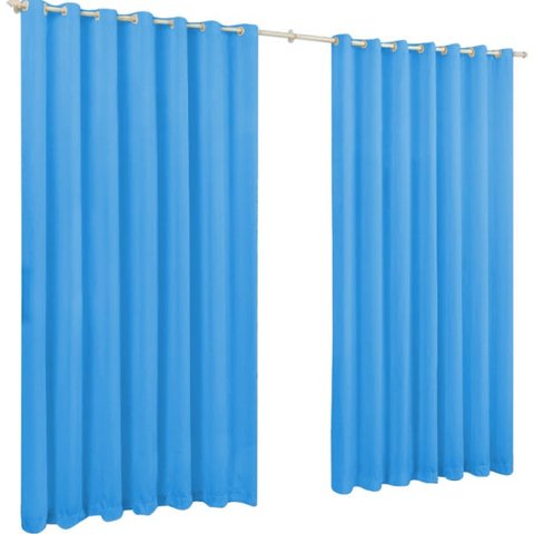 Cortina Roma 4 Metros Para Sala E Quarto:Azul Bebe