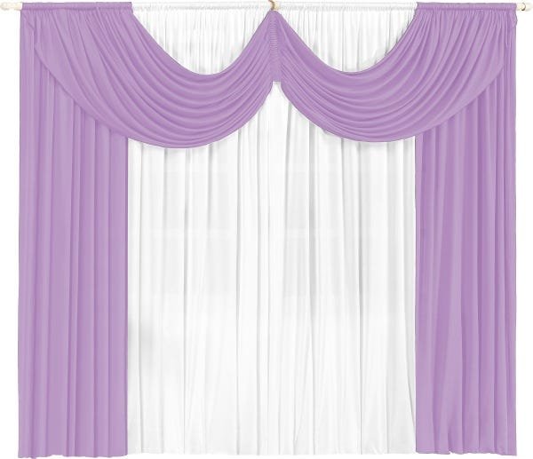 Cortina Paris 3 00 X 2 80 Para Sala Ou Quarto:Lilás e Branco