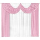 Ver imagem 1 de Cortina Paris 3 00 X 2 80 Para Sala Ou Quarto:Rosa e Branco