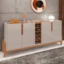 Ver imagem 5 de Aparador Buffet 4 Portas 190cm Off White e Cedro com Adega