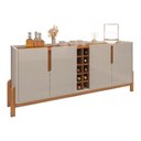 Ver imagem 1 de Aparador Buffet 4 Portas 190cm Off White e Cedro com Adega