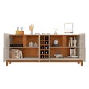 Ver imagem 4 de Aparador Buffet 4 Portas 190cm Off White e Cedro com Adega