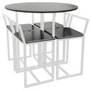 Ver imagem 2 de Mesa Prime 4 Cadeiras Branco/Preto Redonda BF Decor Prime Compacta