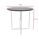 Ver imagem 4 de Mesa Prime 4 Cadeiras Branco/Preto Redonda BF Decor Prime Compacta