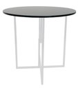 Ver imagem 3 de Mesa Prime 4 Cadeiras Branco/Preto Redonda BF Decor Prime Compacta
