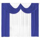 Ver imagem 1 de Cortina Paris 3 00 X 2 80 Para Sala Ou Quarto:Azul e Branco