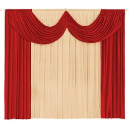Cortina Paris 3 00 X 2 80 Para Sala Ou Quarto:Vermelho e Avelã - 1