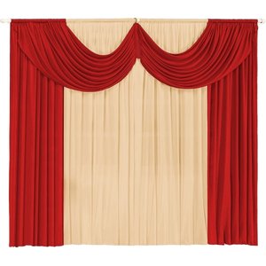 Cortina Paris 3 00 X 2 80 Para Sala Ou Quarto:Vermelho e Avelã