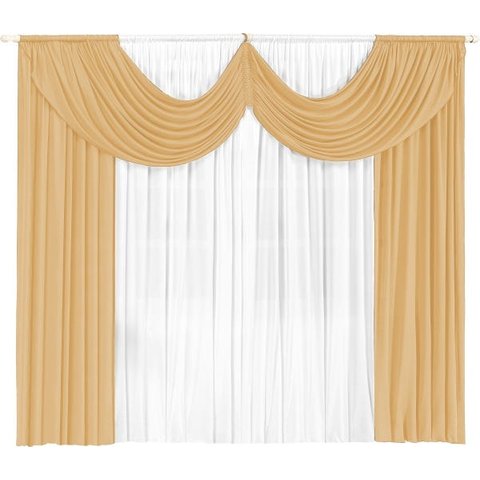 Cortina Paris 3 00 X 2 80 Para Sala Ou Quarto:Avelã e Palha