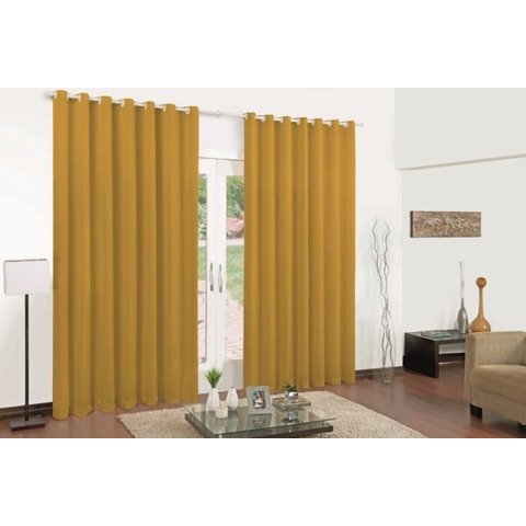 Cortina Roma Oxford 3 Metros Para Sala E Quarto:Mostarda