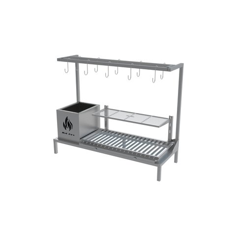 Parrilla para Alvenaria 89x34 - Firebox + 1 Grelha Argentina + Kit Tendal