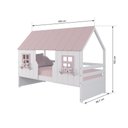 Ver imagem 3 de Cama Casinha Encantada Madeira Maciça Branco/ Rosa Housin