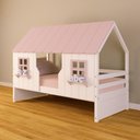 Ver imagem 1 de Cama Casinha Encantada Madeira Maciça Branco/ Rosa Housin