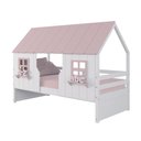 Ver imagem 2 de Cama Casinha Encantada Madeira Maciça Branco/ Rosa Housin