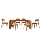 Ver imagem 2 de Mesa de Jantar Tokyo Tampo 180cm Madeira Laminado com 6 Cadeiras Celeste Gold Marrom/Linho Off/Cinam