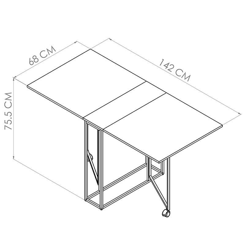 Mesa Dobrável P1003 - Placa & Ponto - Mel - 3