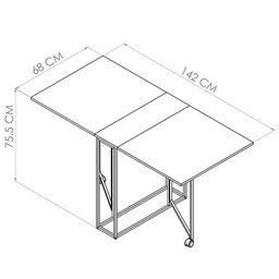 Mesa Dobrável P1003 - Placa & Ponto - Mel - 3