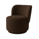 Ver imagem 2 de Poltrona Orgânica Redonda Bouclé Marrom Luxo Moderna Confortável Design P/ Sala Espera Recepção Hall