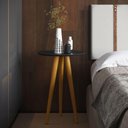 Ver imagem 1 de Mesa Lateral Aura Serena Redonda MDF 46cm Preto Oft Móveis