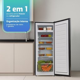 Freezer e Conservador Vertical Hq 210 Litros Preto/inox Hq-210fv/rdfl 220v - 5