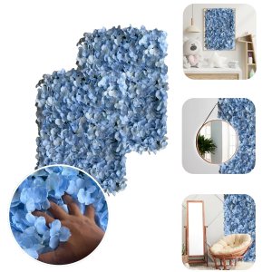 1 Painel de Parede 60x40 Flores Artificiais para Festas e Decoração de Casa