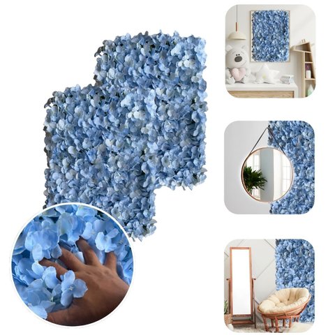 1 Painel de Parede 60x40 Flores Artificiais para Festas e Decoração de Casa