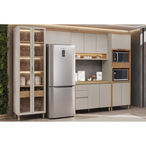 Cozinha Completa 5 Peças 12 Portas Allure CZ647 Gris Linea