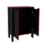 Armario Baixo Multiuso 2 Portas Preto/vermelho Tecnomobili Me4164 - 2