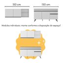 Ver imagem 5 de Armário de Cozinha Compacta com Mesa Gourmet Veneza Multimóveis Mp2201 Branco/preto