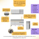 Ver imagem 2 de Armário de Cozinha Compacta com Mesa Gourmet Veneza Multimóveis Mp2201 Branco/preto