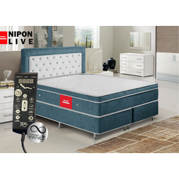 Colchão Queen Nipon Live de Magnético Infravermelho com Vibromassageador e Cromoterapia:azul - 3
