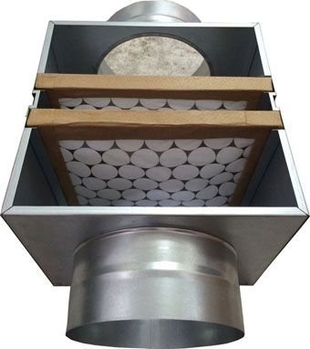 Caixa de Filtragem em Chapa Galvanizada G4 + M5 - Diam: 4" - 100 mm - 3