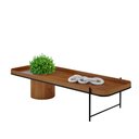 Ver imagem 2 de Mesa de Centro Cachepot em Madeira Maciça Imbuia Mel Estrutura Metálica Preto