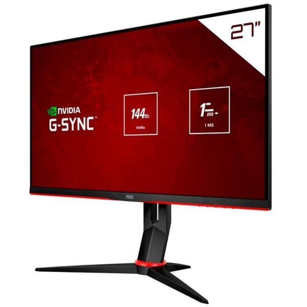 Monitor 27 Aoc Gamer Hero 27G2Bk - Full Hd - 144Hz - 1Ms - Rotação e Ajuste de Altura - Nvidia G