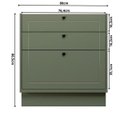 Ver mais imagens de Cozinha Compacta Modulada 6 Portas 3 Gavetas 100% MDF 1 Tampo Sevilha Verde/Hill