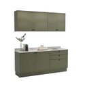 Ver imagem 3 de Cozinha Compacta Modulada 6 Portas 3 Gavetas 100% MDF 1 Tampo Sevilha Verde/Hill