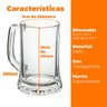 Caneca de Chopp e Cerveja de Vidro Transparente 300ml - Casambiente - 3