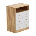 Ver imagem 2 de Cômoda Infantil Smim New 3 Gavetas 100% Mdf Branco Brilho/amêndoa - Móveis Peroba