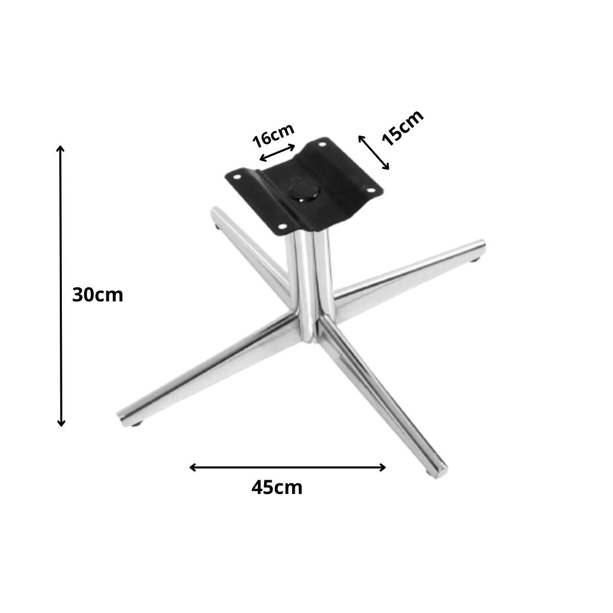 Base Giratória Pés Cromado para Poltrona e Cadeira 30cm Bz Decor - 2