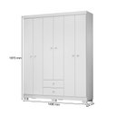 Ver imagem 3 de Guarda Roupa 6 Portas e Cômoda 5 Gavetas Infantil Quarto Completo Baby Confort Branco