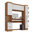 Ver imagem 5 de Quarto Completo com Escrivaninha Viena 3 Portas 2 Gavetas Espresso Móveis Marrom/Nogal/Branco
