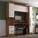Ver imagem 1 de Quarto Completo com Escrivaninha Viena 3 Portas 2 Gavetas Espresso Móveis Marrom/Nogal/Branco