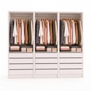 Ver imagem 2 de Armário Closet Modulado Gaveteiro Prateleiras e Cabideiro Arara Zoe Branco - 3 Unidades
