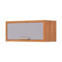 Ver imagem 1 de Armário Aéreo P/ Cozinha Eloise Geladeira C/ 1 Porta Basculante Riscada 80 Cm Cinamomo/platina -