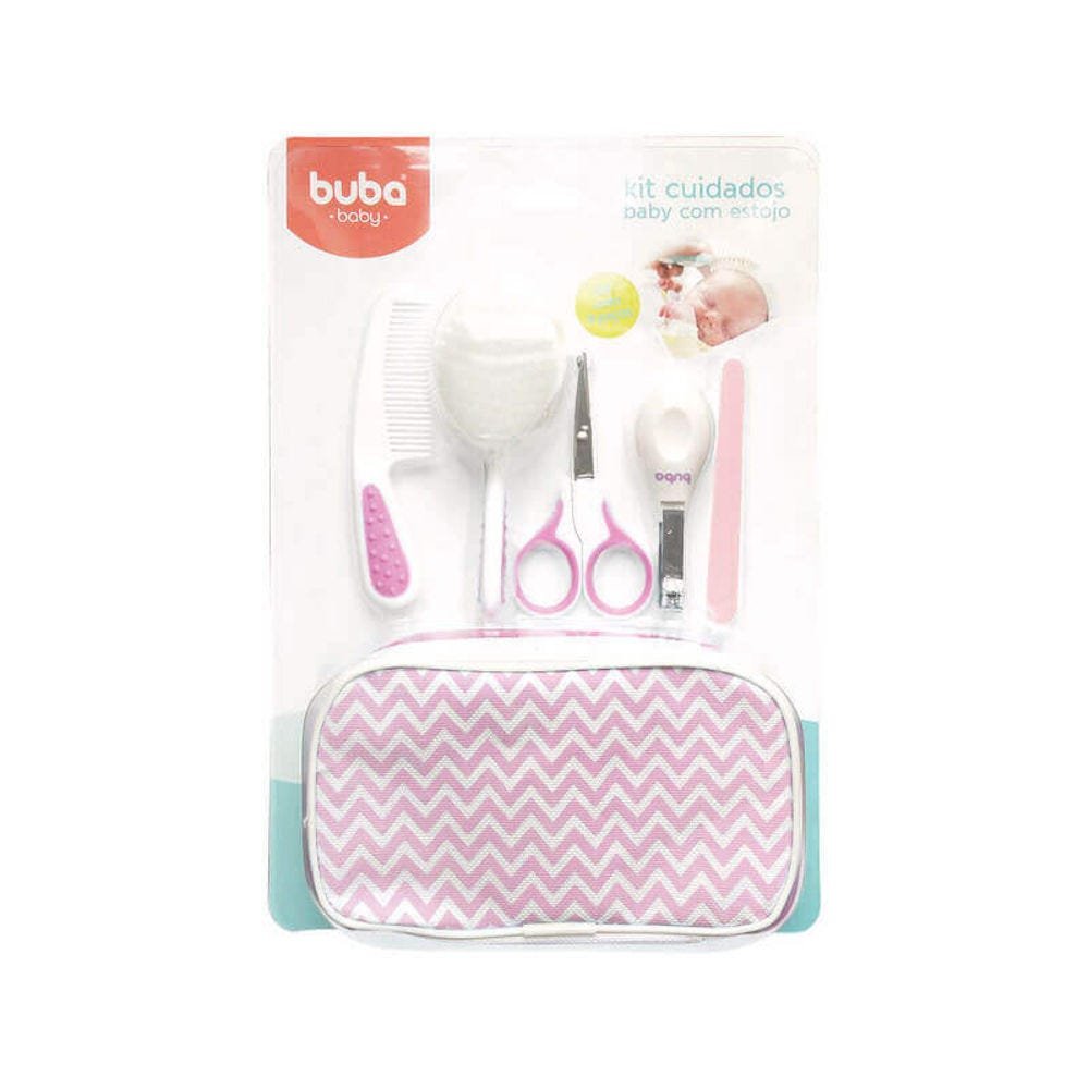 Kit Higiene Cuidados para Bebê com Estojo Branco Rosa Buba - 3