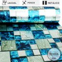 Ver imagem 2 de Papel de Parede Lavavel para Cozinha Revestimento Fosco Pastilha Metálica Ice - 0,58 x 1,00m