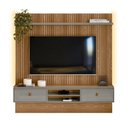 Ver imagem 2 de Painel Para Tv 75 Polegadas Ripado Com Led Authentique Linea Brasil Amendoa/titanio
