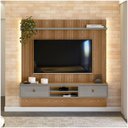 Ver imagem 1 de Painel Para Tv 75 Polegadas Ripado Com Led Authentique Linea Brasil Amendoa/titanio